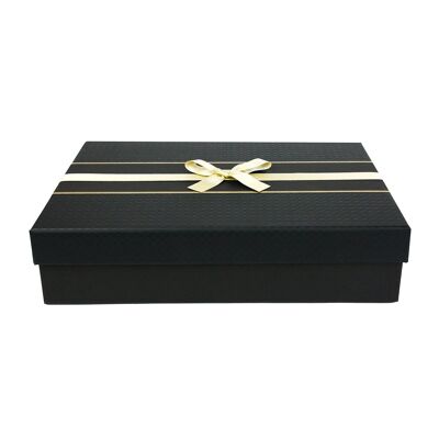 Scatola regalo di lusso in rilievo nero - Singola (dimensioni disponibili)