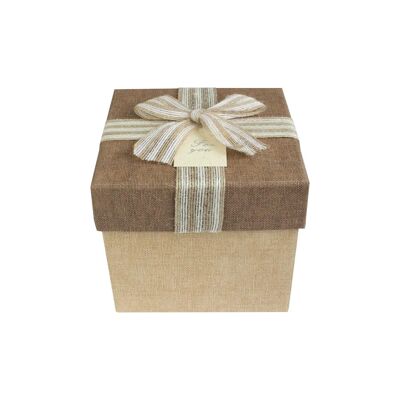 Coffret cadeau rustique en toile de jute naturelle - Simple (tailles disponibles)