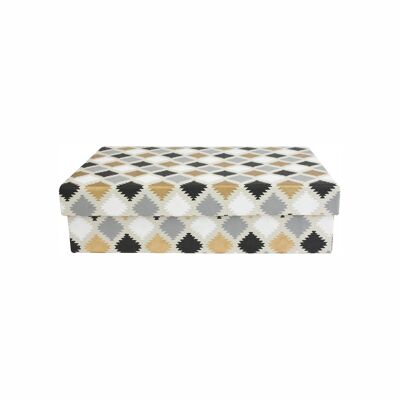 Coffret cadeau fait main à motifs géométriques noir/doré - Simple (tailles disponibles)