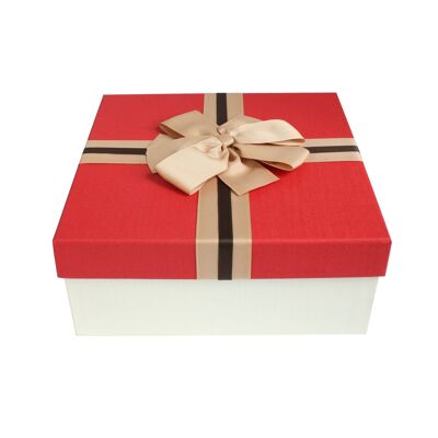 Coffret cadeau élégant crème/rouge - Simple (tailles disponibles)