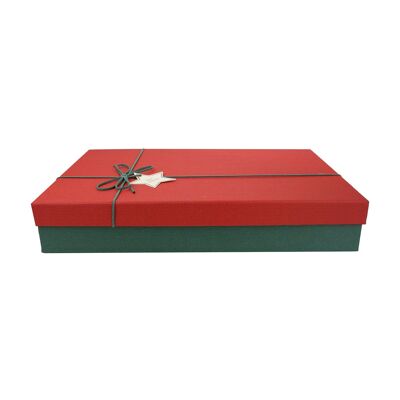 Caja de regalo individual verde y roja (tamaños disponibles)