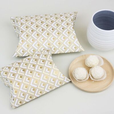 Lot de 10 boîtes à oreillers dorées faites à la main (tailles disponibles)