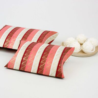 Confezione da 10 scatole a cuscino fatte a mano in oro rosa (misure disponibili)