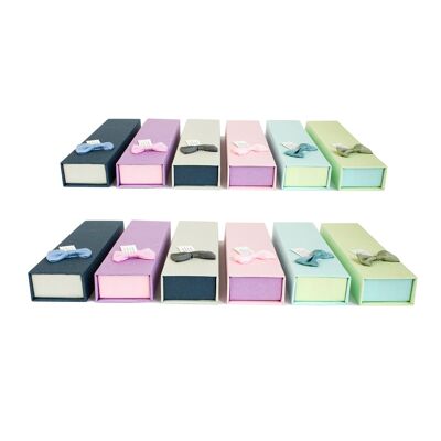 Scatole regalo di lusso con patta magnetica - Set di 12 scatole rigide multicolori con interno in spugna protettiva