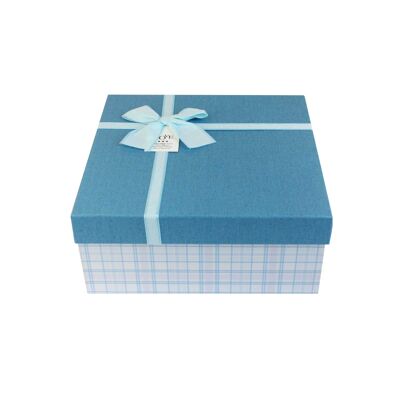 Elegante caja de regalo de cuadros azules (individual)