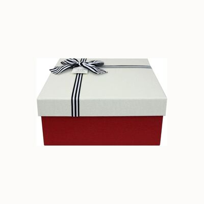 Caja de regalo con lazo de rayas blancas - Individual (Tamaños disponibles)