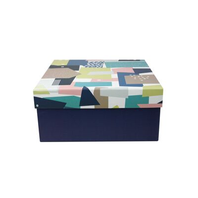 Caja de regalo abstracta azul oscuro - Individual (Tamaños disponibles)