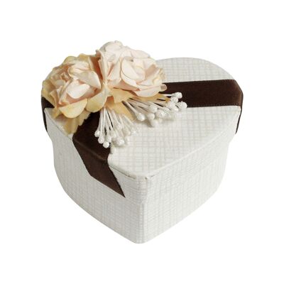 Scatola di crema di lusso a forma di cuore con decorazione floreale