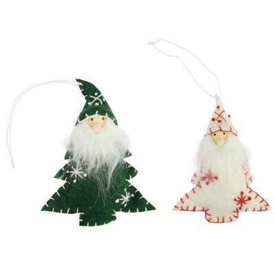 Adorables muñecos navideños hechos a mano - Adornos navideños de punto (paquete de 12)