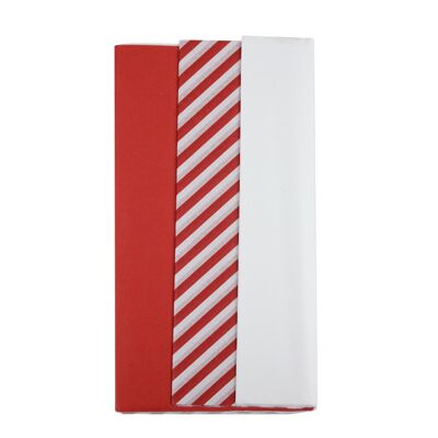 Papier de soie rouge et blanc - Paquet de 24