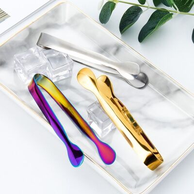 Garnish tongs - Ice cube tongs - Stainless steel sugar tongs - Copper