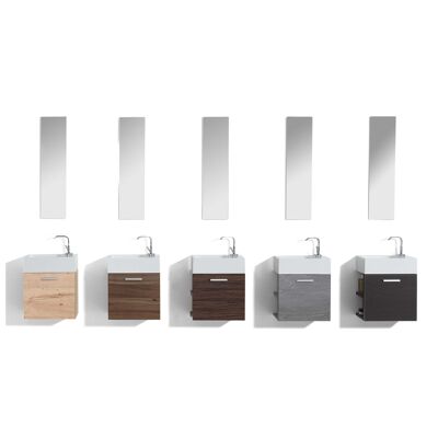 Guest toilet Bathroom furniture Washbasin with base cabinet and storage compartments Hand basin