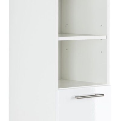 Mobile alto Basic 135, colori: bianco/bianco lucido, bianco/nero satinato, bianco/antracite satinato, bianco/rovere chiaro, bianco/cemento