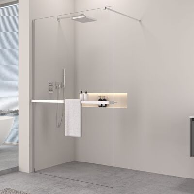 Parete divisoria per doccia walk-in in vetro ESG da 10 mm, 80-160 cm
