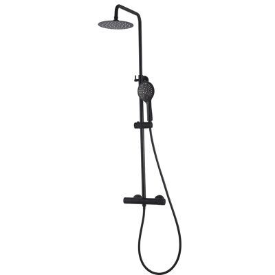 Shower column thermostat Highline Pro incl.Rain shower and hand shower matt black