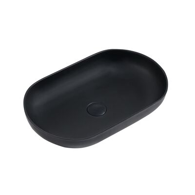 Lavabo de fundición mineral Soho 2.0 Lavabo sobre encimera Negro Mate 54x34 cm