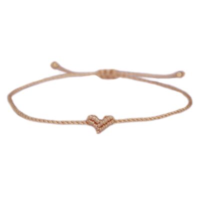 Bracelet de cheville amour Ibiza coeur champagne