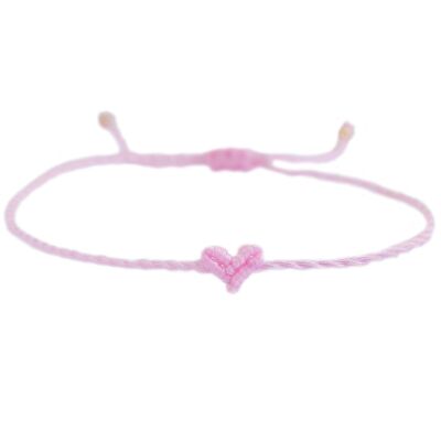Bracciale alla caviglia Love Ibiza cuore rosa baby