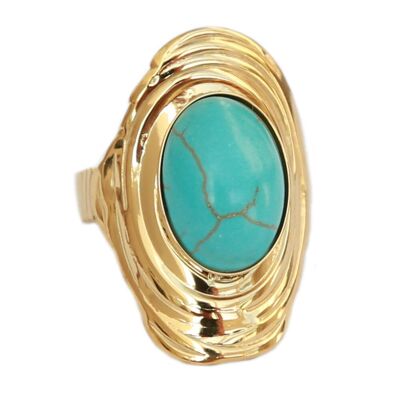 Anillo de declaración diosa turquesa