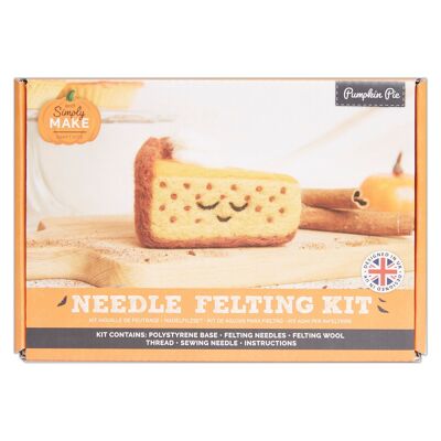 Kit per infeltrimento ad ago "Simply Make": torta di zucca di Halloween, con lana, aghi e attrezzi, per principianti, kit per lavori di infeltrimento ad ago, hobby per principianti, decorazione, regalo, hobby per appassionati di bricolage.