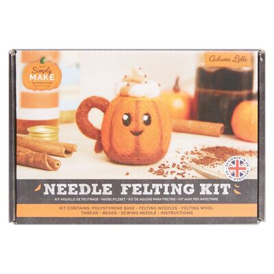 Simply Make Needle Felting Kit Halloween Autumn Latte, Including Wool, Needles, Tools, For Beginners, Needle Felting Craft Kits, Starter Hobby Craft, Decoration, Gift, Hobbies For Crafty Enthusiasts