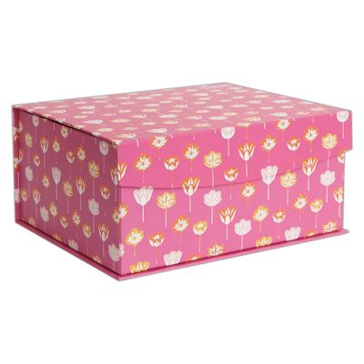 RHS Cardboard Storage Box Small, Bloom Design, Storage, Gift Boxes, Home Decoration, With Magnetic Lid Closure, Decorative Present Hamper Box, Storage, Craft Organiser, Keepsake & Memory Storage