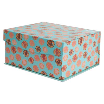 RHS Cardboard Storage Box Small, Tropical Design, Storage, Gift Boxes, Home Decoration, With Magnetic Lid Closure, Decorative Present Hamper Box, Storage, Craft Organiser, Keepsake & Memory Storage