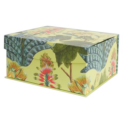 RHS Cardboard Storage Box Medium, Tropical Design, Storage, Gift Boxes, Home Decoration, With Magnetic Lid Closure, Decorative Present Hamper Box, Storage, Craft Organiser, Keepsake & Memory Storage