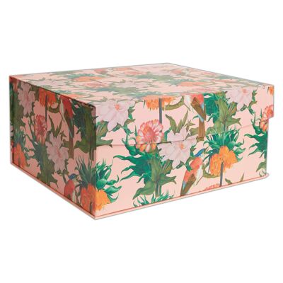 Caja de cartón grande RHS, diseño tropical, ideal para guardar regalos, decoración del hogar, con tapa magnética, cesta decorativa para regalos, organizador de manualidades y para guardar recuerdos.
