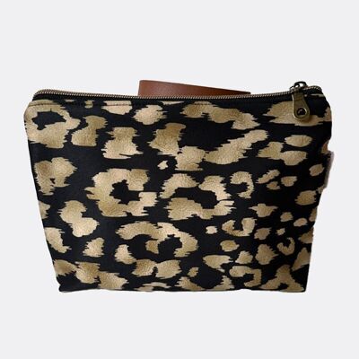 Borsa da toilette impermeabile con stampa animalier