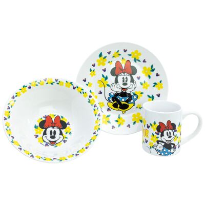 STOR SET MERIENDA CERAMICA EN CAJA REGALO 3 PCS MINNIE SUNSHINE