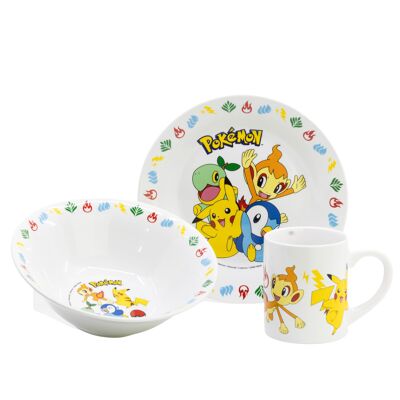 STOR SET MERIENDA CERAMICA EN CAJA REGALO 3 PCS POKEMON HAPPY FUN