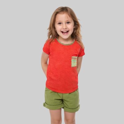 THE WILD Sunpetal Whisper Tee – Linen T-Shirt (Coral)