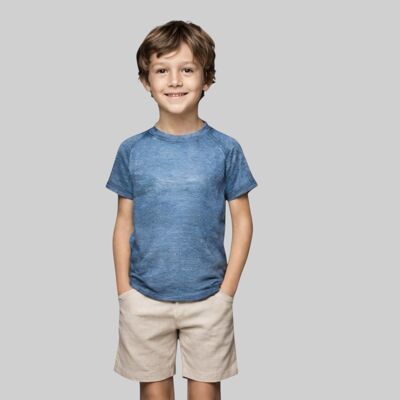 Camiseta THE WILD Midnight Whisper de lino (azul oscuro)