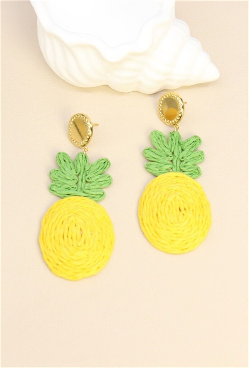 Boucles d'Oreilles Ananas en Acier Inoxydable – Style Audacieux