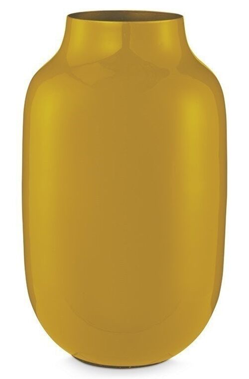 PIP Vase métal ovale Blushing Jaune 30cm