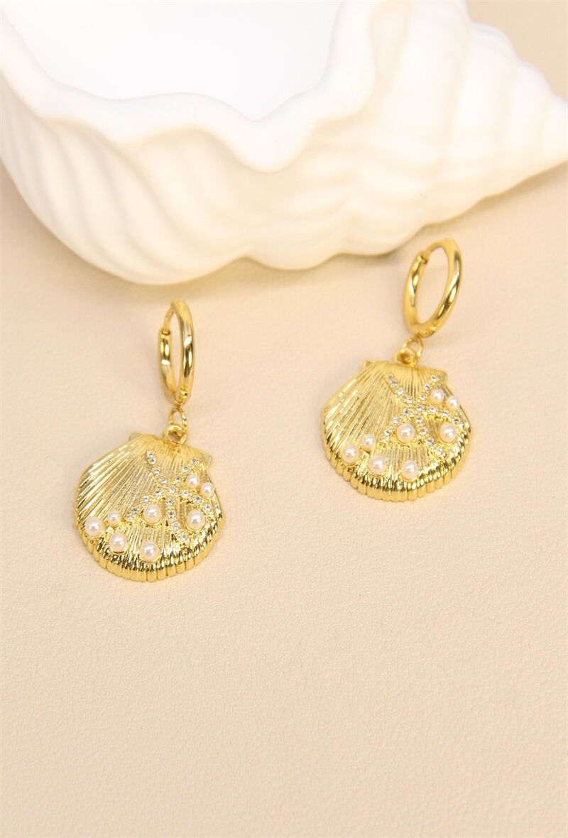 Boucles d'Oreilles Coquillage en Acier Inoxydable