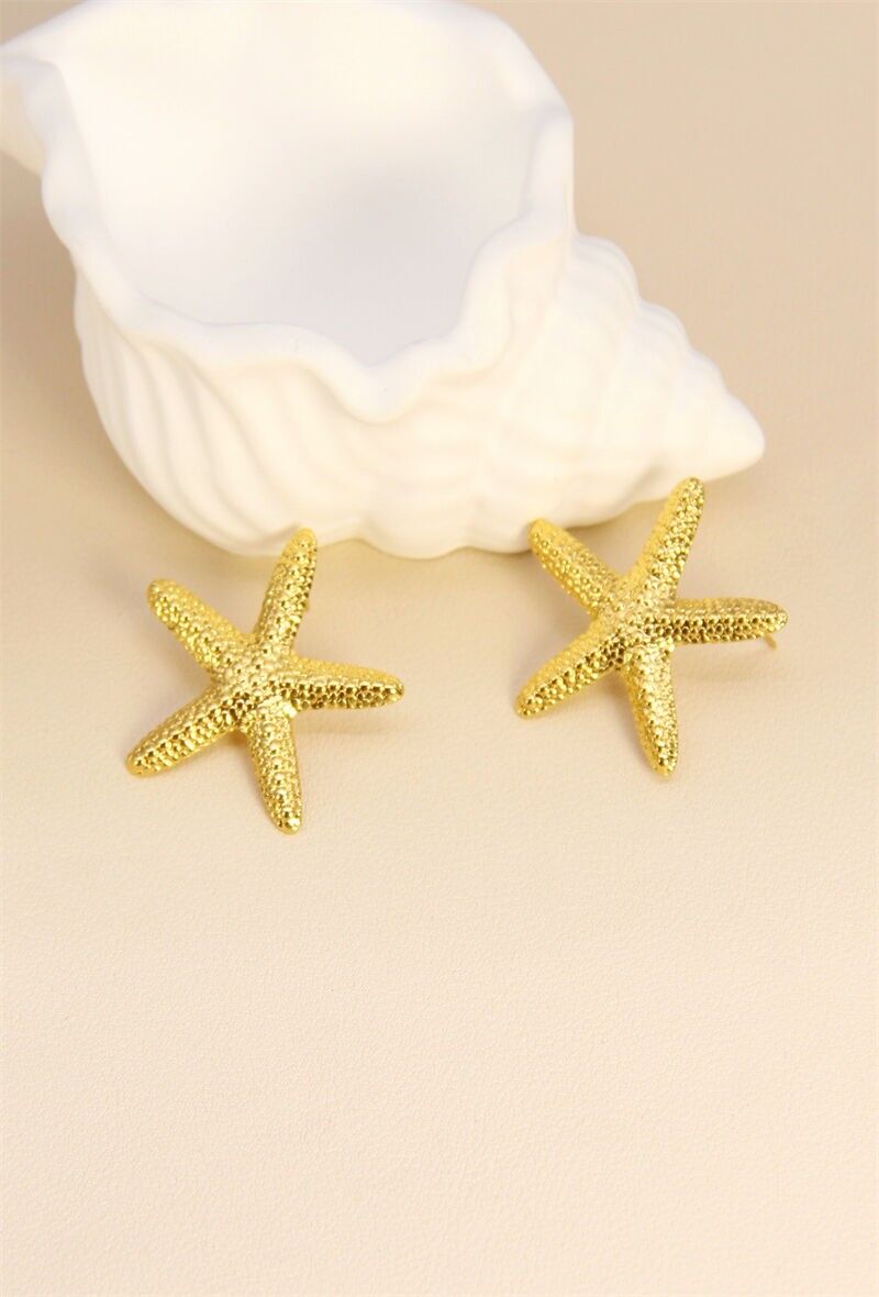 Boucles d'Oreilles Étoile de Mer en Acier Inoxydable