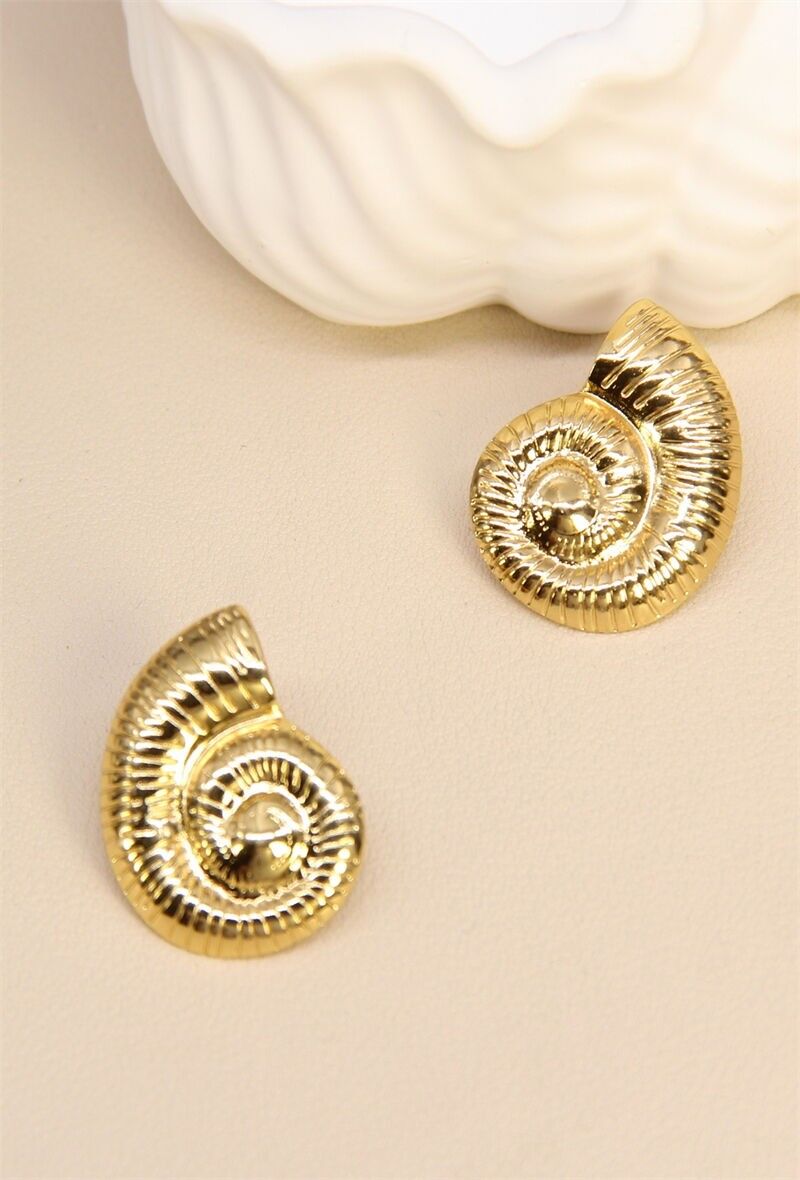 Pendientes de concha de acero inoxidable – Elegancia marina
