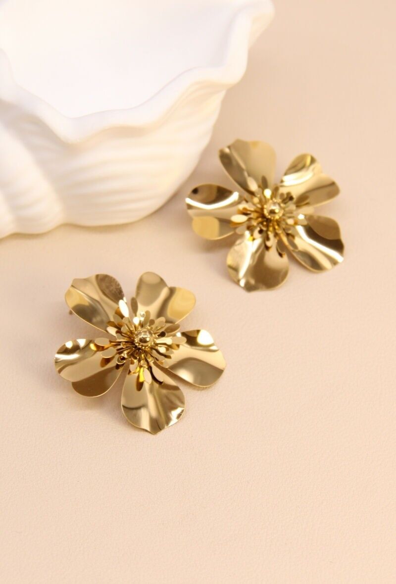 Pendiente de flor de acero inoxidable – Seducción floral