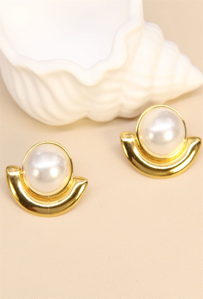 Pendientes de perlas de acero inoxidable