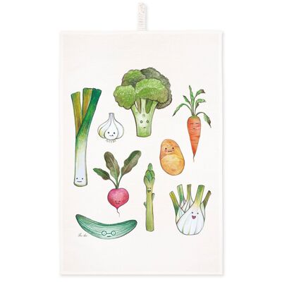 Tea towel – vegetable patch