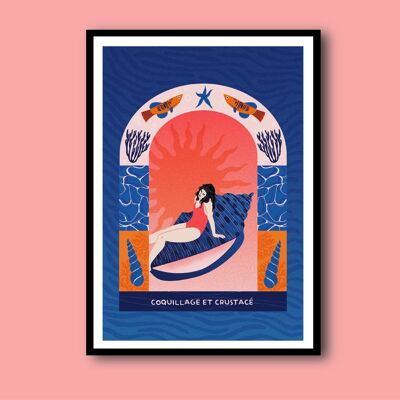 NOUVEAU Affiche | Coquillage rose A3