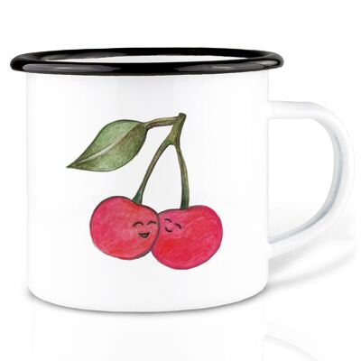 Tazza smaltata – ciliegie
