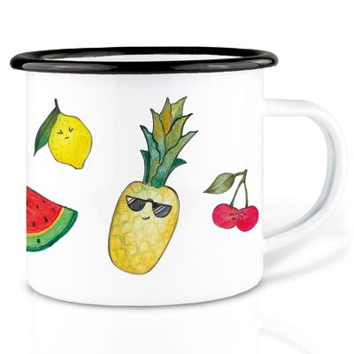 Mug émaillé – salade de fruits