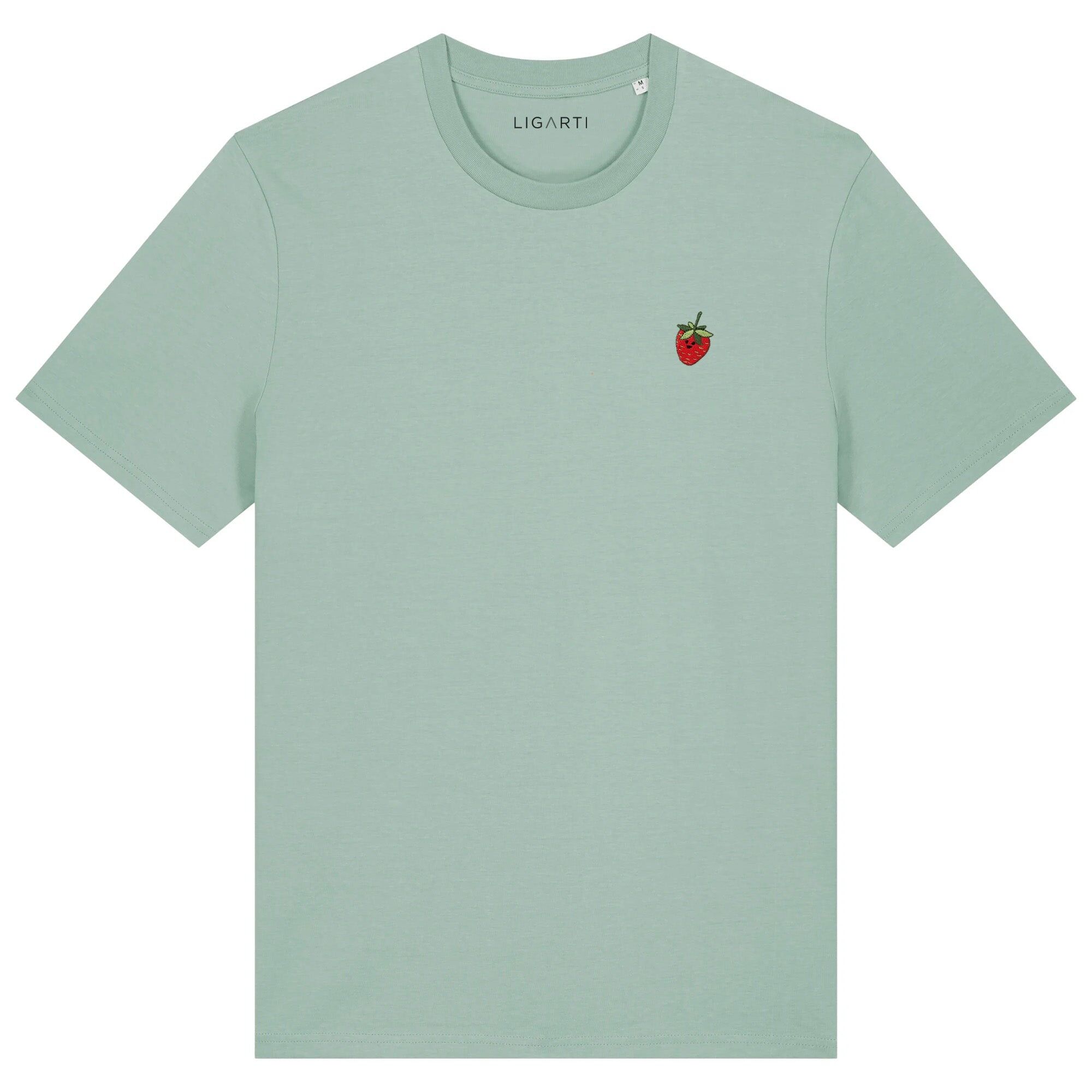 Besticktes T-Shirt – Erdbeere