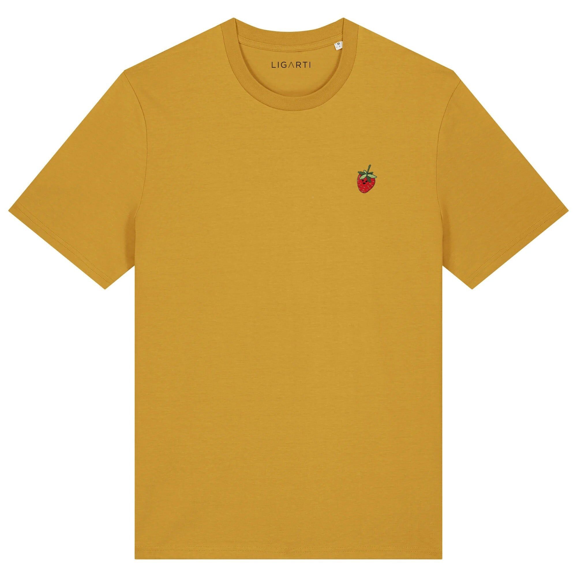 Besticktes T-Shirt – Erdbeere