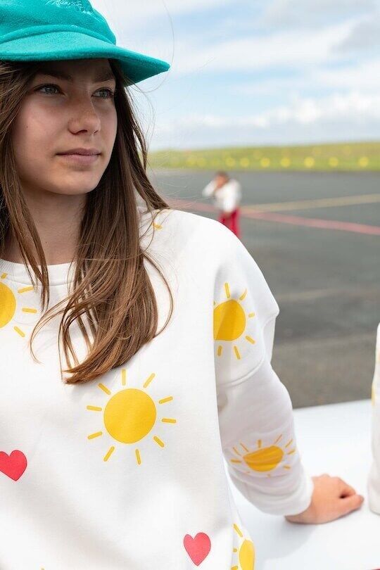 Sudadera oversize de algodón para mujer Sol y Corazón - Sunny Heart