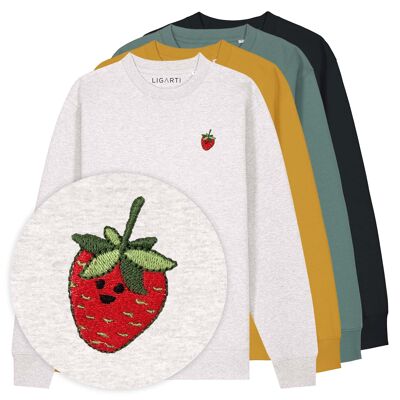 Pull brodé – Fraise