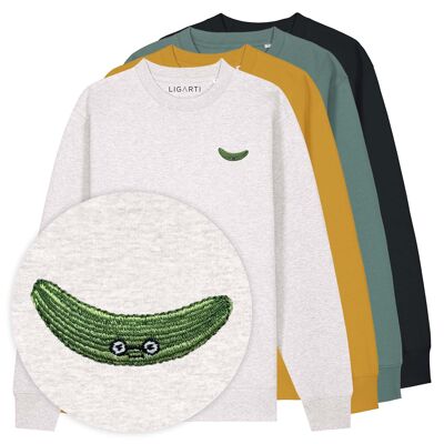 Pull brodé – Concombre